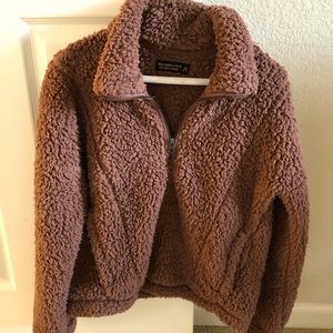 Abercrombie & Fitch Brown Sherpa Sweater
